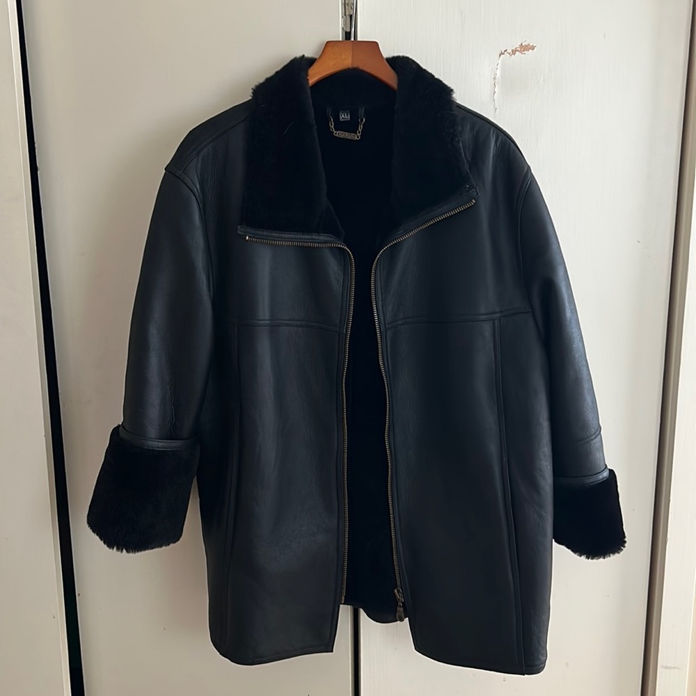 Black Leather Harlin Coat
